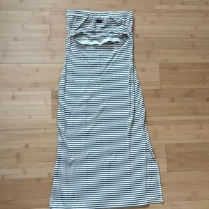 Striped Strapless Maxi Dress